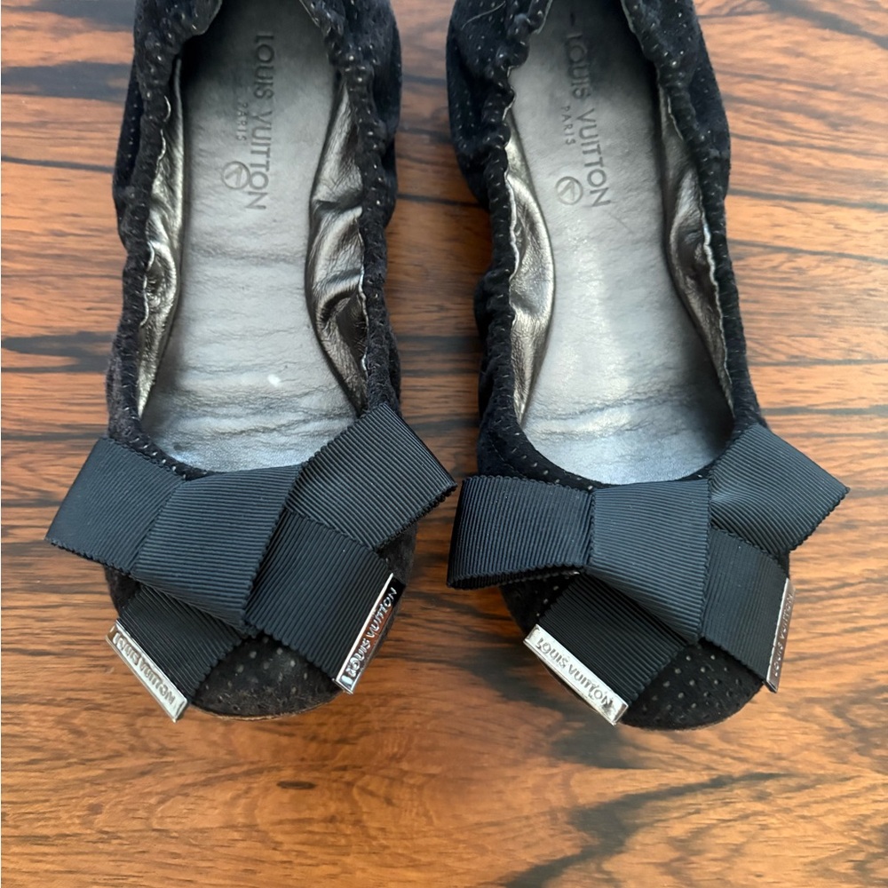 Louis Vuitton Black Bow Flats